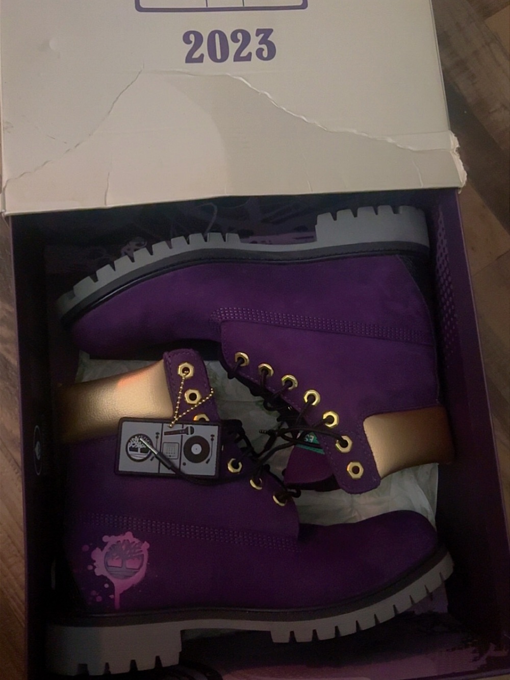 Timberland Purple and Gold Lace-Up Women's Boots